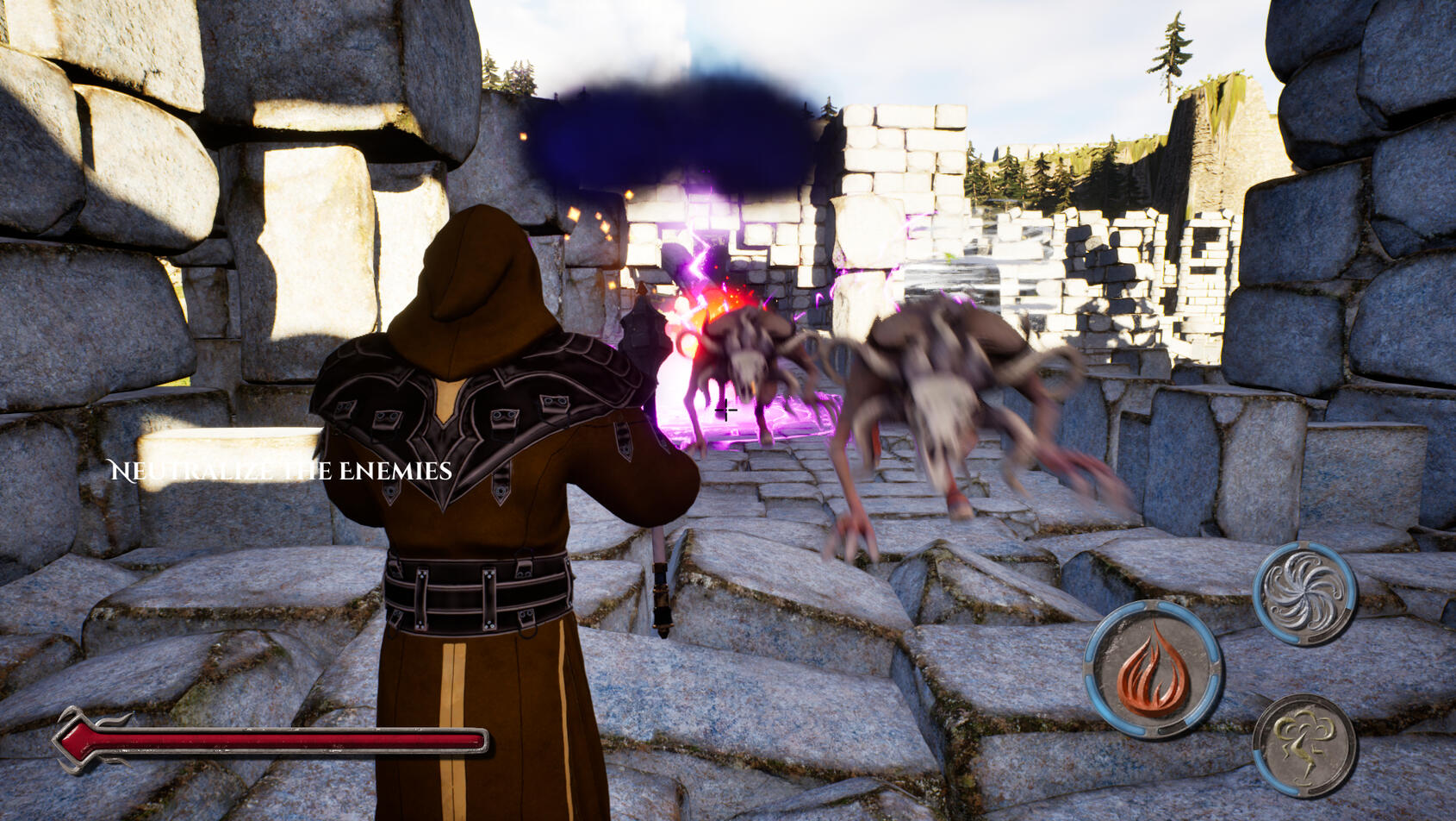 Charge attack from the castle bridge